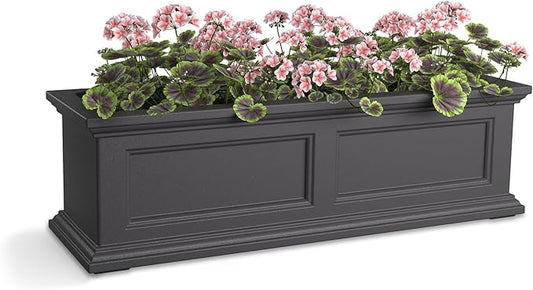 Mayne Fairfield 2-Foot Window Box – Self-Watering, Weather-Resistant Planter for Flowers – Durable Design for Outdoor Use, Perfect for Windows
