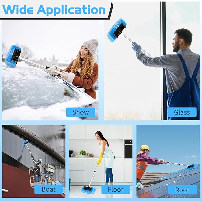 Ordenado 62" Car Wash Brush with Long Handle, Soft Bristle Car Cleaning Brush Supplies, Cars Brushes for Washing Exterior, Cars Washing Brushes Scratch-Free Wash Mop Kit, Universal for RV Truck SUV