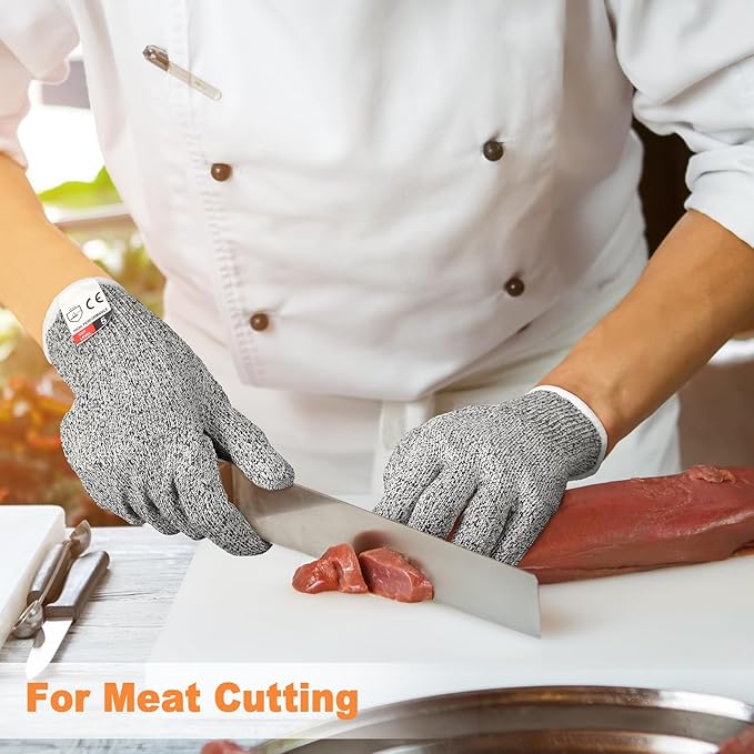 Xuhal 20 Pairs Cut Resistant Gloves Level 5 Protection Cutting Safety Kitchen Anti Cut Gloves for Kitchen (XL)