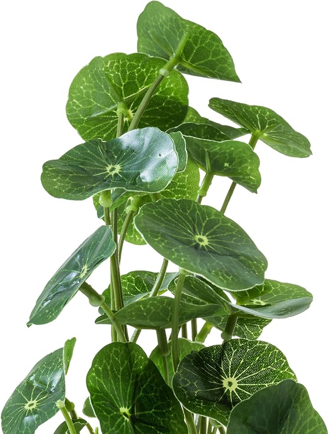 MyGift Set of 3 Fake Plants, Small Artificial Potted Plants Indoor in Clear Glass Pot, 9.5 Inch Faux Plant for Home Decor