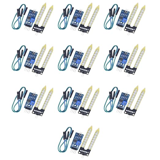 KEAcvise 10Pieces LM393 Soil Moisture Sensor, 3.3V-5V Soil Hygrometer for Arduino, Automatic Watering System, Robots & Smart Cars