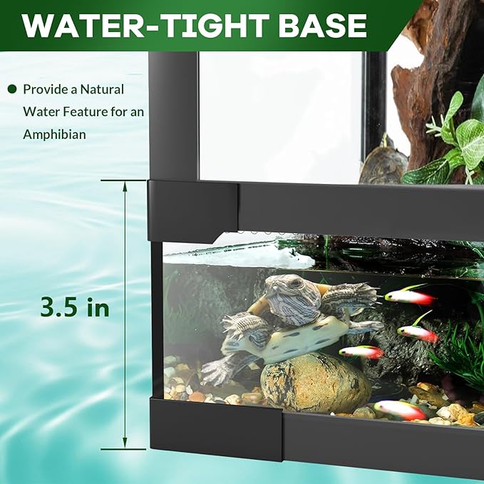 Garvee 34 Gallon Reptile Tall Glass Terrarium, 24" x 18" x 18" Reptile Tank Double Hinge Door with Top Screen Ventilation, Easy Assembly (34 Gallon-H)