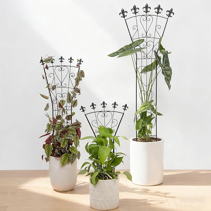 3pcs Indoor Climbing Plant Trellis 46x15.5in Heavy Duty Durable Iron Decorative Support for Monstera, Pothos, and Houseplants Ideal for Vertical Growth in Garden, Balcony, and Indoor Spaces
