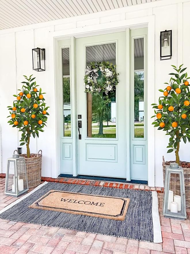 Artificial Orange Tree 4ft Fake Fruits Plant in Pot Large Fake Floor Plants Faux Trees Indoor Orange Decorations for Home Living Room Office