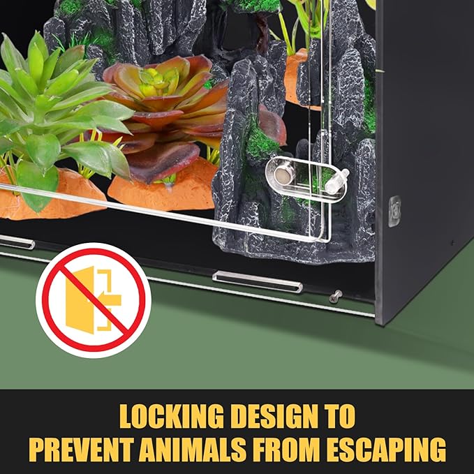 maiyuolg Reptile Tank 12x12x18 Terrarium – PVC Reptile Enclosure for Gecko, Snake, and Lizard – Compact Tree-Dwelling Terrarium for Small Pets