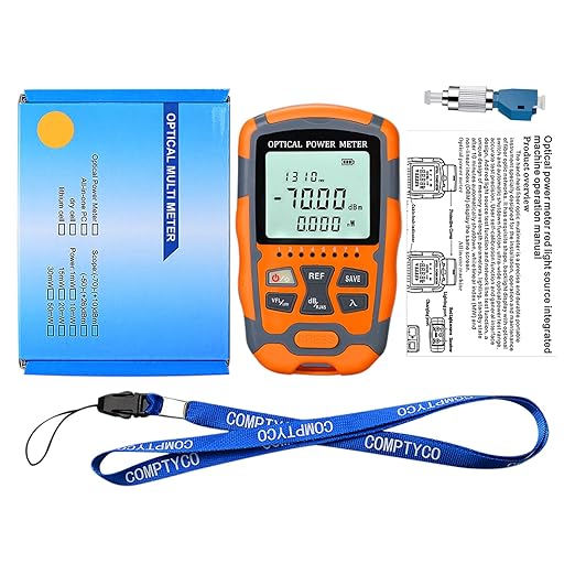 Duogalia 2-Pack Fiber Optic Tester Portable Fiber Light Power Meter -70~10dBm, SC/FC/ST Universal Interface Built-in 10Km Fault Detector with FC to LC Adapter