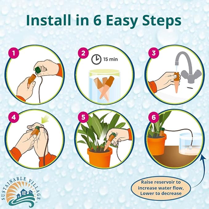 Blumat Plant Watering Devices | Classic XL Self Watering Planter Insert | Automatic Drip Plant Watering Stakes for Pots | Prevents Overwatering and Underwatering for Healthy Growth | 6 Pack
