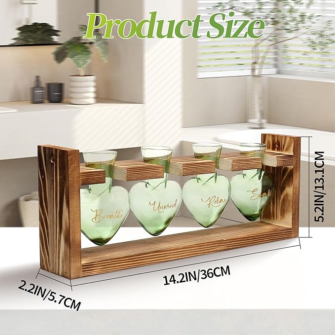 CYZglass Plants Propagation Stations Plant Terrarium Kit for Bathroom Glass Planters for Indoor Plants Bathroom Decor Accessories - Relax Soak Unwind Breathe