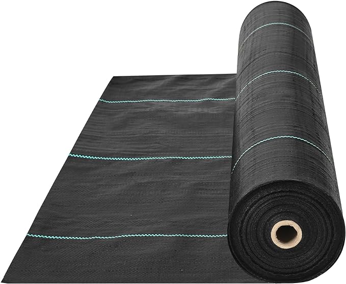 VEVOR 4FTx300FT Premium Heavy Duty Weed Barrier Landscape Fabric, 3.2OZ Woven Geotextile Fabric Under Gravel, High Permeability for Weed Blocker Weed Mat, Driveway Fabric, Weed Control Garden Cloth