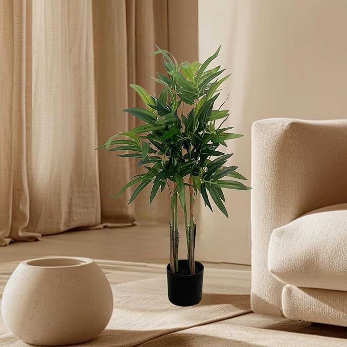 XBrand 35.4-Inches Artificial Bamboo Plant in Pot for Indoor Outdoor Home Office Store, Great Housewarming Gift