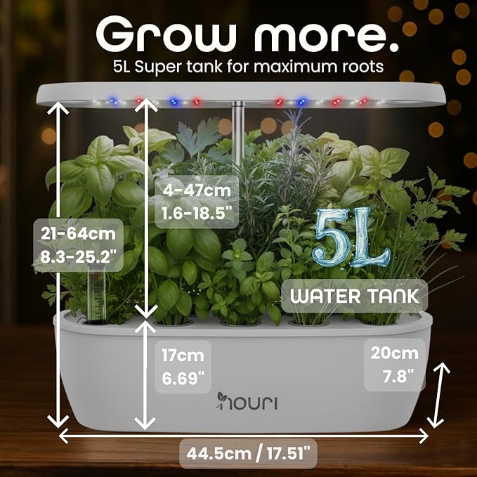 Nouri 12 pod APP Smart Garden for Home Cooks | Heirloom Tomato | Hydroponics Growing System | LED Grow Lights | Indoor Herb Garden Kit | Herb Growing Kit Indoors for Plant Lovers, Gardeners, Kitchen