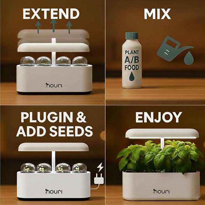 Nouri 7 Pod Smart Garden for Home Cooks | w/Heirloom Tomato | Hydroponics Growing System | LED Grow Lights | Indoor Herb Garden Kit | Herb Growing Kit Indoors for Plant Lovers, Gardeners, Kitchen
