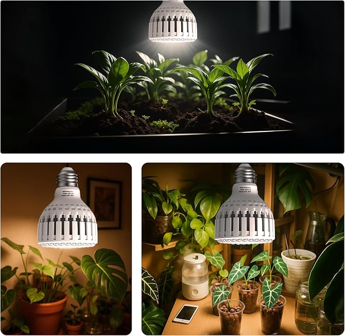 GooingTop Grow Bulb for Plants Indoor Growing,LED 18W (150Watts Equiv) 5000K White Full Spectrum Plant Lamp with More Heat Output for Home Garden Inside Plant Growth,1 Pack