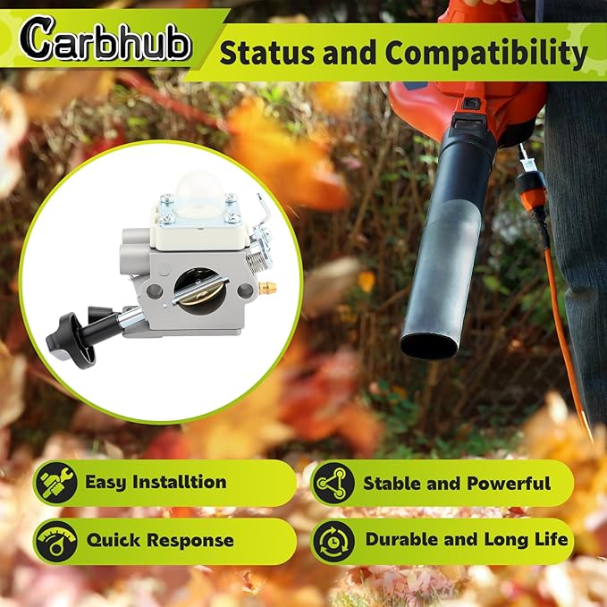 Carbhub BG56 Carburetor Fit for Stihl BG56 BG56C SH56 Leaf Blower Replace for Zama C1M-260 C1M-S260B 4241-120-0632 4241-120-0622 4241-120-0615 Carb
