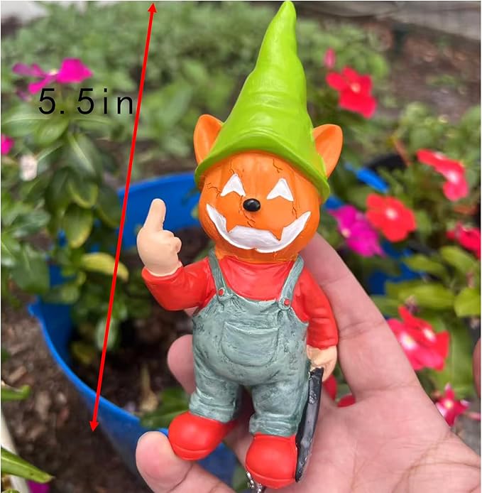 Middle Finger Gifts Gnomes Horror Garden Gnomes Funny Gift (Yellow)