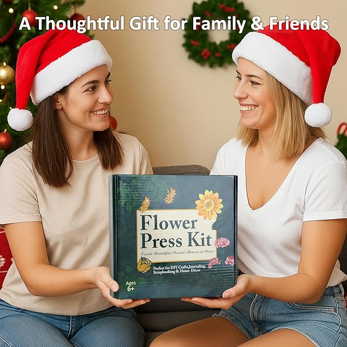 MeRGBWLife Flower Press Kit 11"x11" - Large Wooden 10-Layer Flower & Plant Press for Crafts, DIY Art, Scrapbooking, Bookmark Making, Wedding Bouquet Preservation, Dried Flowers