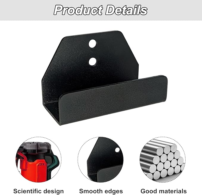 Black Metal Garage Hooks, Tool Holder Wall Mount Applicable to Dcbl722 Model Vacuum Wall Mounted Bracket, Leaf Blower Attachments Tool Holder & Hook Mounting