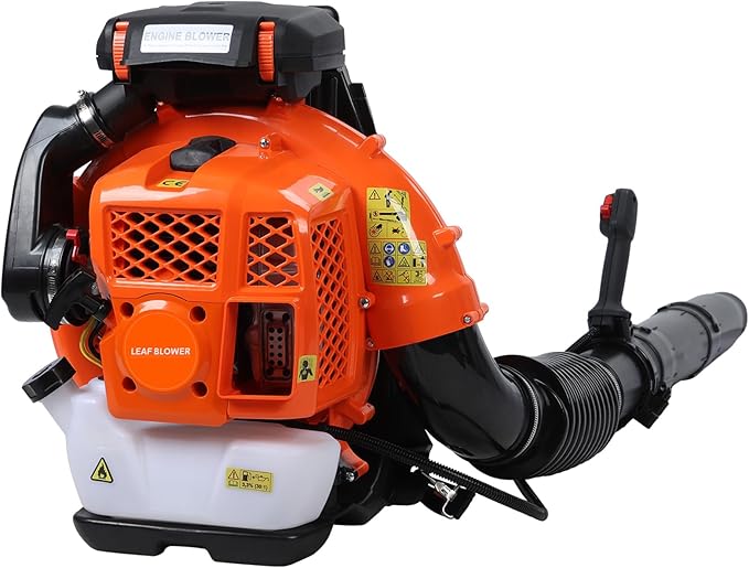 80CC Backpack Leaf Blower Gas Powered - 900 CFM | 4.3 HP | 206 MPH High Airflow Heavy Duty Commercial Gas Leaf Blower for Yard Lawn Care, Clears Leaves, Debris & Snow, EB850EZ