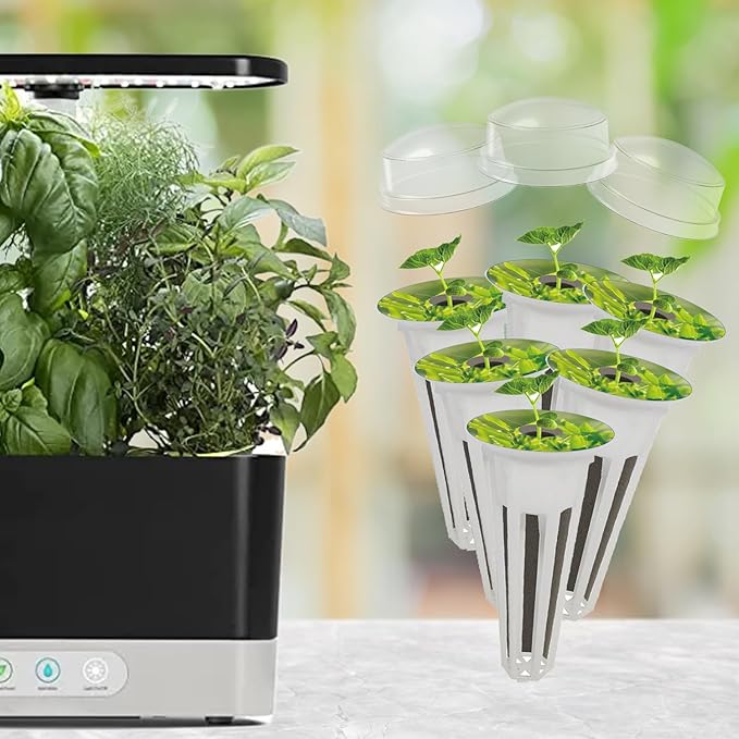 Seed Pod Kit for AeroGarden Growing System，Hydroponics Supplies with 25 Grow Sponges, 25 Grow Baskets, 25 Grow Domes, A&B Solid Nutrient Plant Food, 25 Labels and 1 Tweezer