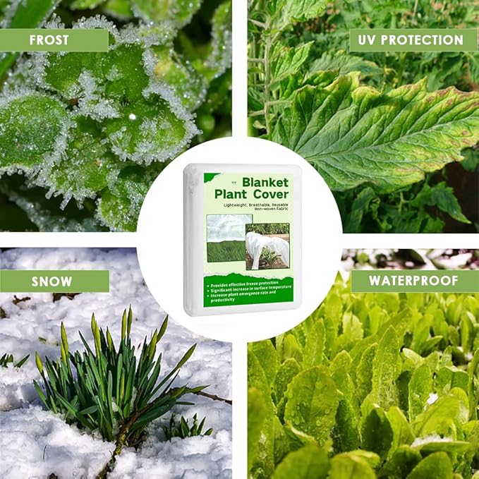 JUNKOGO Plant Freeze Protection Cover, 7x25ft Frost Cloth Winter Garden Blanket, Floating Row Cover for Cold Weather and Shade, Perfect for Outdoor Vegetables, Trees, Greenhouse