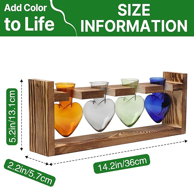 CYZglass Plant Propagation Stations Heart Plant Terrarium Kit Gift for Women Plant Lover Glass Vases