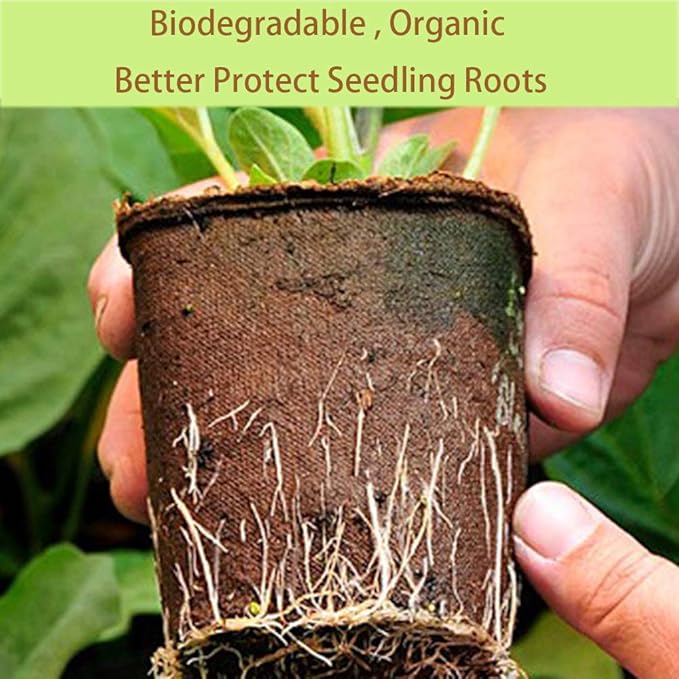 FDGARDEN 100 Pack 3 inches Biodegradable Seedling Peat Pots for Plants Seed Starter, Indoor Planting Cups for Seedlings with 100 Pack Plant Markers