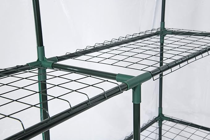 Miracle-GRO 4'8" x 4'8" x 6'5" All-Season Small Walk-in Greenhouse with 8 Wire Shelves for Outdoors, Easy-Access and Durable, Translucent