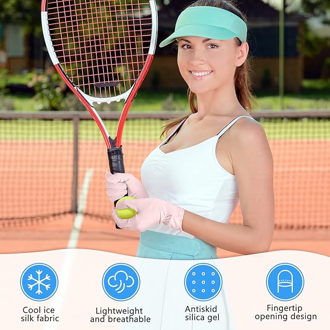 Loopeer 2 Packs Women Sun Protection Driving UV Gloves Full Finger Touchscreen Non Slip Breathable Summer Outdoor Gloves