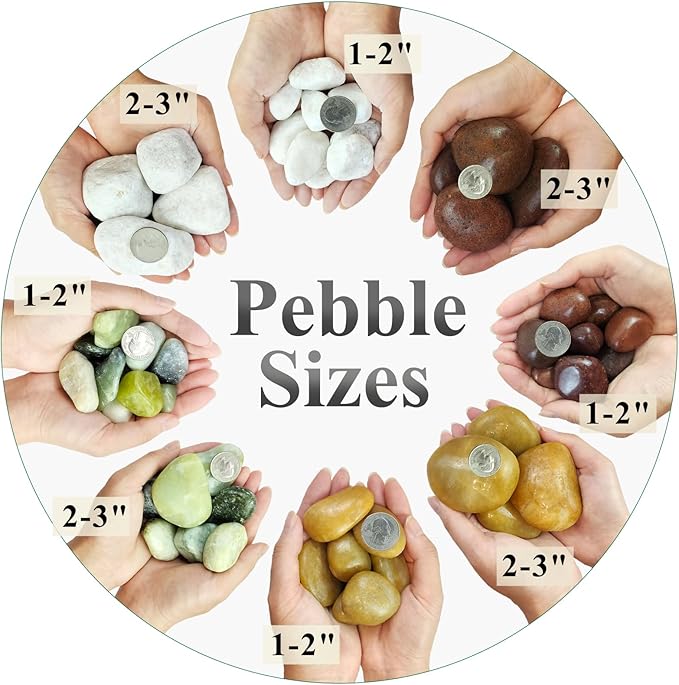 FANTIAN 5 lbs Green River Rocks for Plants, 2-3 Inch Large Pebbles for Indoor Plants, Decorative Stones Rocks for Succulent, Landscaping, Vases, Crafting and Garden
