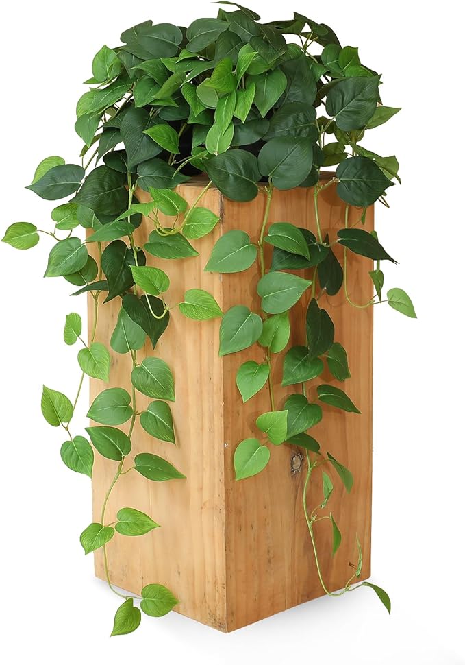 alyptus Fake Pothos Hanging Plants – 33" Set of 2 Faux Ivy Vines with Pots, Realistic Silk Devil’s Ivy for Indoor Décor, Low Maintenance Artificial Greenery for Home Bathroom or Office - Green