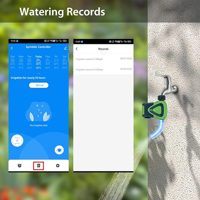 Smart Water Timer: Zigbee Sprinkler Timer, Wireless Watering System Valve, App & Voice Control, Weather-Based Automatic Rain Delay, Tuya Zigbee Hub Required, Watering Timer for Garden Hose