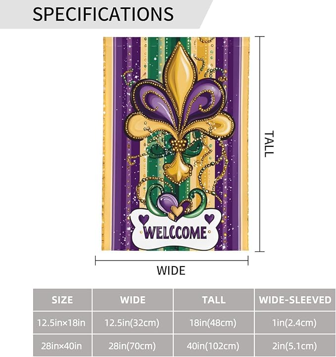 Metal Decoration Garden Flag 12x18 Inch Double Sided All-Weather Polyester Outdoor Flag For Patio Lawn Yard And Garden Welcome Decor