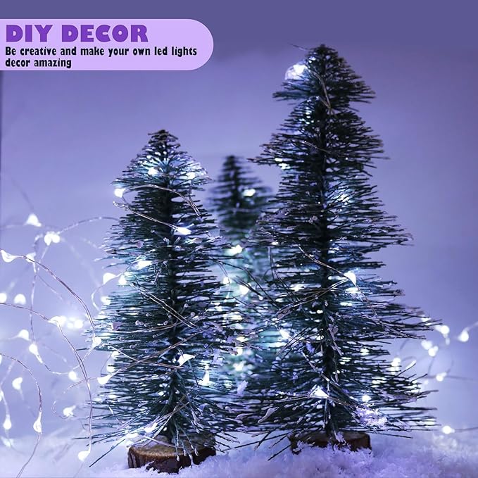 OakHaomie 6 Pack Fairy Lights Battery Operated No Remote LED Starry String Lights 30 Micro Starry LEDs on 10ft Copper Wire Light for DIY Wedding Centerpiece Table Decorations (Cool White)