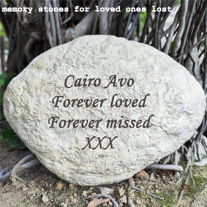 Personalized Decorative Garden Stones Engraved with Any Message, Indoor or Outdoor Welcome Stones Memorial Stones Grave Stones Tombstones for Housewarming Memorial Gifts Special Day Gifts,11"X8"