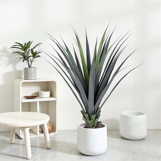 Yinleus 44inch Artificial Agave Plant Potted Plants Fake Agave Plant for Home Office Garden Indoor Outdoor Decoration (1PACK)