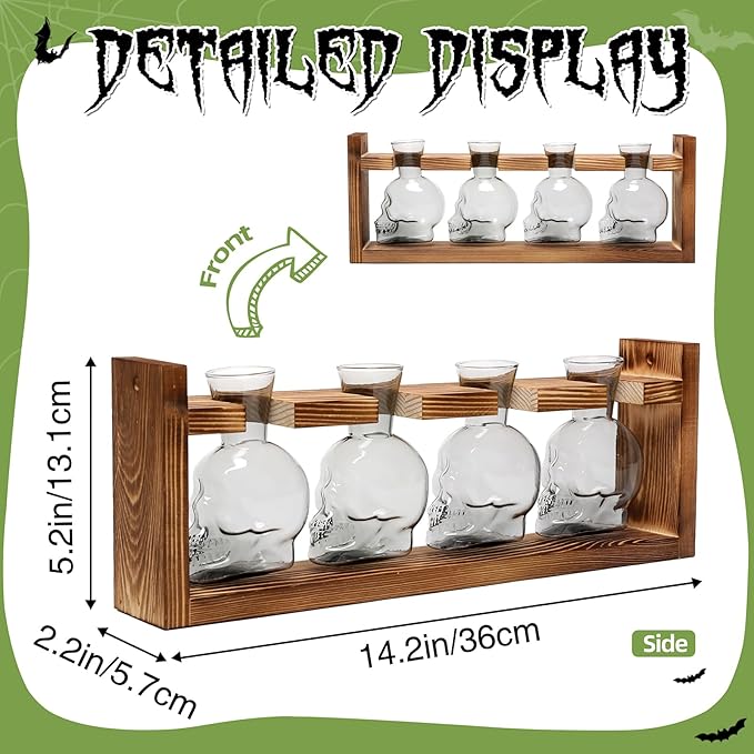 CYZglass Plant Propagation Stations Halloween Skull Plant Terrarium Kit Glass Vases Gift for Father Air Planter Home Office Decor