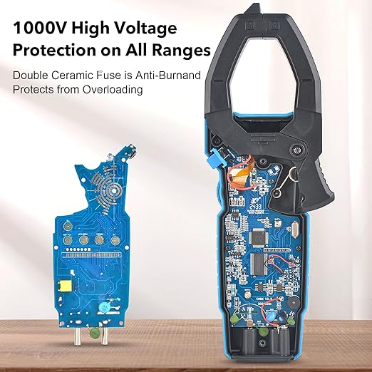 MESTEK Inrush Digital Clamp Meter, TRMS 6000 Counts Multimeter Voltage Tester with VFD & LOZ Mode, 1000A AC/DC Current Amp Meter with Resistance, Capacitance, Diodes, Continuity, Temperature, NCV
