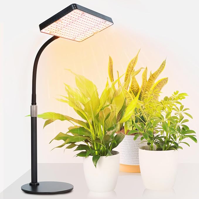 GroCruiser Table Top Grow Light for Seed Starting, Seedlings, Vegetable, Bonsai, 25 Watt Brightest Full Spectrum Desk Plant Lights for Indoor Growing, Adjustable Height 16"-24", Daisy Chain Function