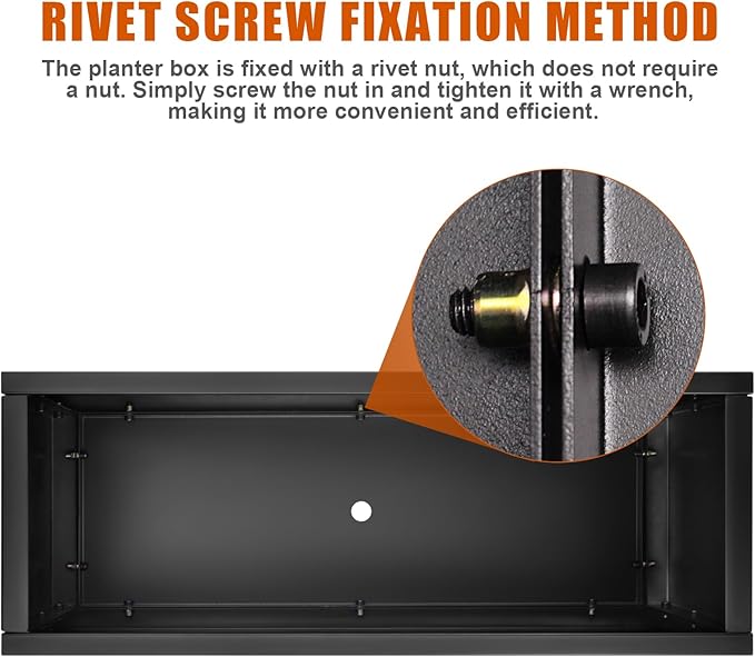 Meyoppm Metal Planter Box 36"x12"x20", Rectangular Steel Planter Box Frost Proof Rust Resistant Indoor&Outdoor, Heavy Duty Steel Planter for Commercial and Residential Use