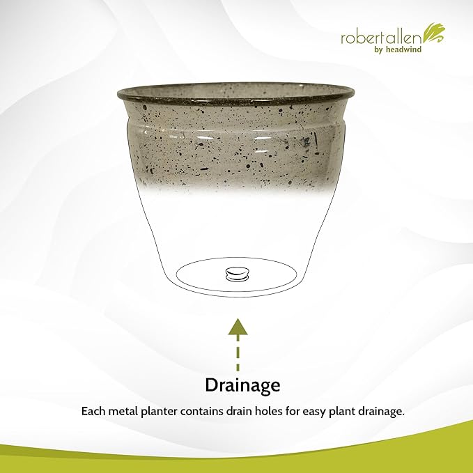 Headwind Riverside Collection – 10" Chamois Glazed Decorative Plant Pots Indoor with Drainage & Outdoor - Modern Flower Pot Weather-Resistant Lightweight Planter by Robert Allen