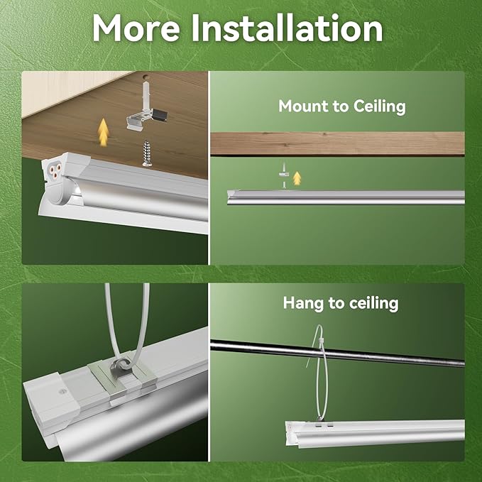 4FT Grow Lights for Indoor Plants,T8 5000K Full Spectrum Plant Light,270W(6 x 45W), LED Grow Light Strips with Timer, Aluminum Reflector, Linkable,Plant Growing Lamp Fixture for Greenhouse Indoor 6pcs