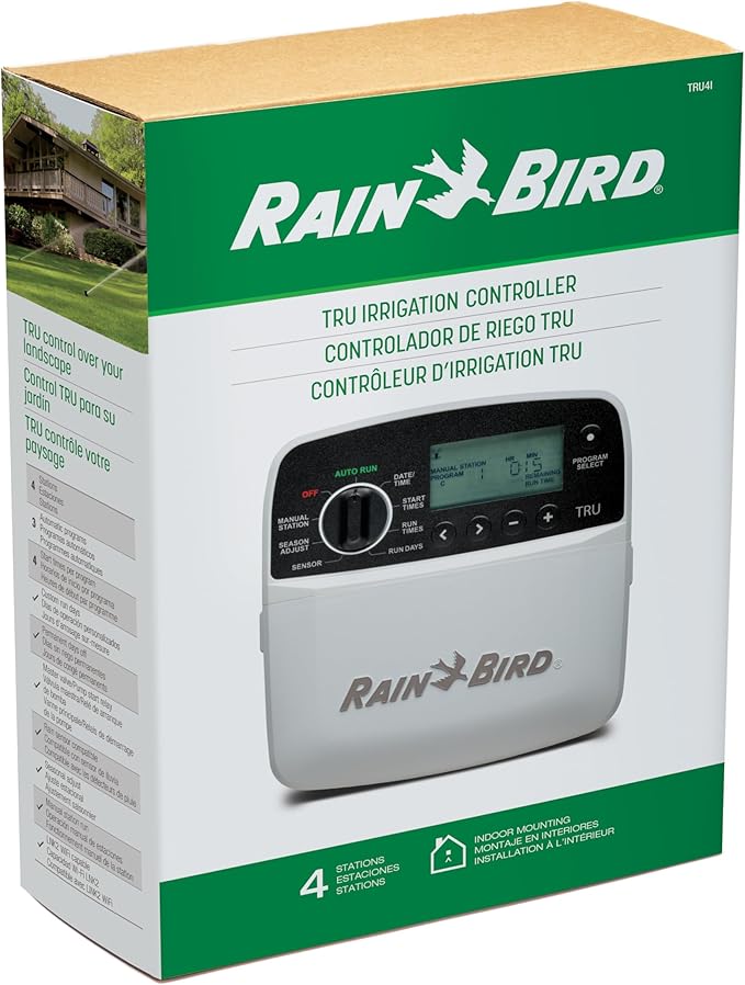 Rain Bird TRU4I Program-Based Indoor Irrigation Controller/Timer, WiFi Ready, 4-Zone/Station