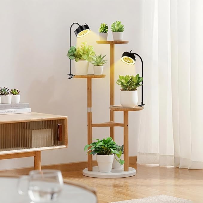 GISMIOSY Grow Lights for Indoor Plants, Full Spectrum Plant Grow Light with Plant Fan,Clip on Plant Lights for Indoor Growing with Timer and Dimmable,Suit for Plant shves and Plant Pot,2 Packs