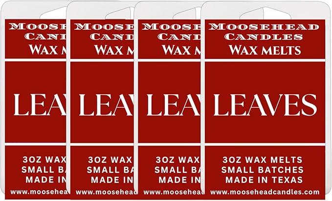 Moosehead candles Leaves Scented BBW 4 Pack Scented Soy Blend Wax Melts | Long-Lasting, Pet Safe, Hand-Poured