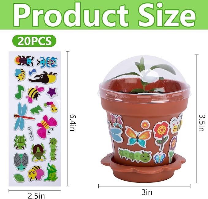 25 Packs Cupcake Plant Nursery Pots with Humidity Dome, Small Plastic Flower Plant Pots with Foam Stickers, Seeds Starter Pot Flower Planting Container for Seedlings Succulent Display (Wine Red)