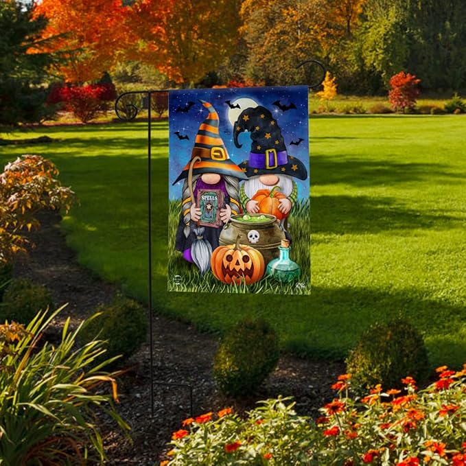 Halloween Gnomes Garden Flag Humor Spooky 12.5" x 18" Briarwood Lane