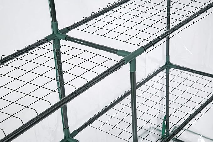 Miracle-GRO 4'8" x 4'8" x 6'5" All-Season Small Walk-in Greenhouse with 8 Wire Shelves for Outdoors, Easy-Access and Durable, Translucent