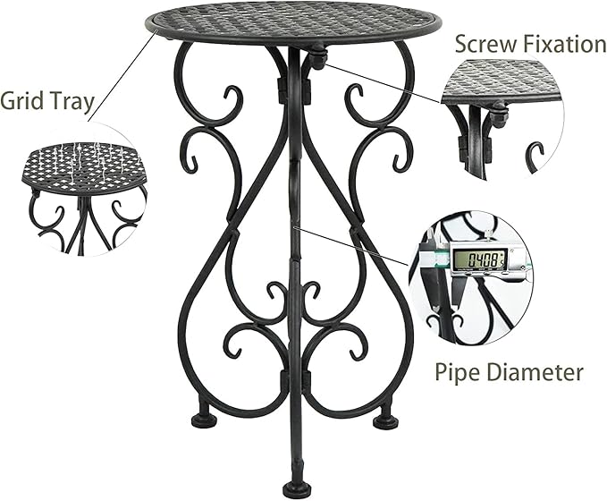 NAKUPE Metal Plant Stands 2 Pack, Heavy Duty Plant Pedestal 17" Tall, Single Flower Pot Holder for Indoor, Outdoor, Patio, Porch, Garden, Balcony, Black