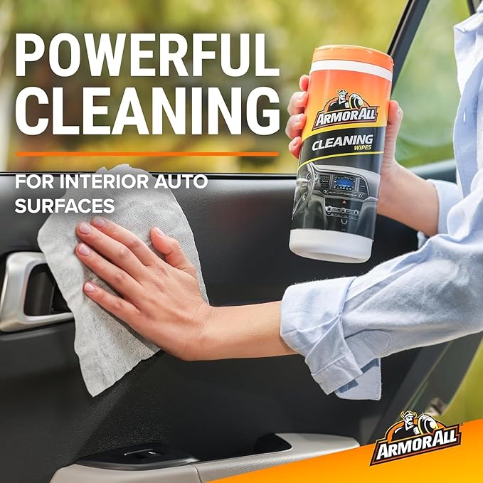 Armor All Car Cleaning Wipes,Canister,Powerful Car Wipes for Dashboards,Vinyl,Clear Plastics,Carpet and Fabric,90 Count (Pack of 6)