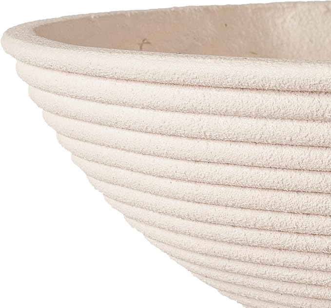 TerraDeco 18 - inch Handmade Classic Bowl - Concrete Planter (2 Packs) | Concrete Composite | Ideal for Succulents, Courtyard Pillars & Staircase Corners